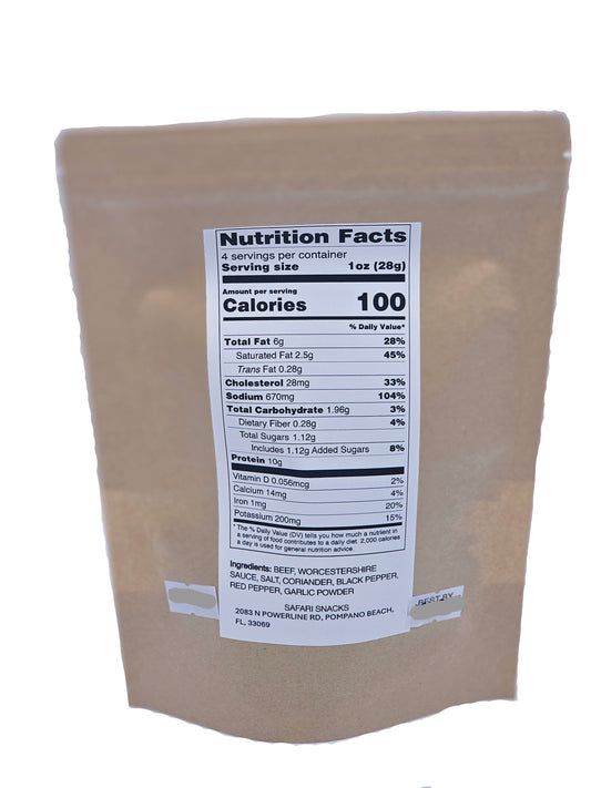 Biltong Beef Jerky Spicy Large Bag (4 oz)